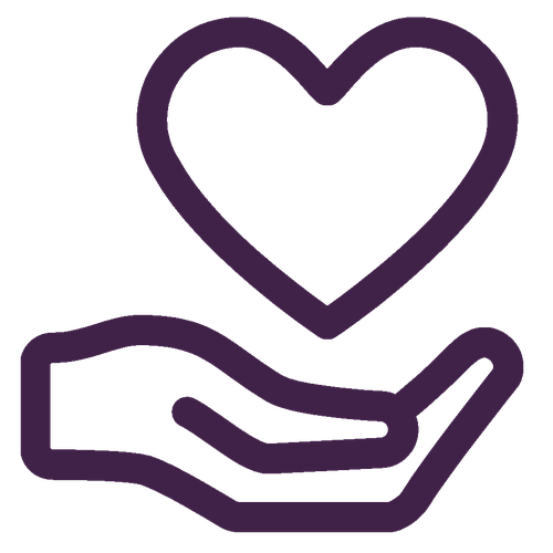 heart in a hand illustration
